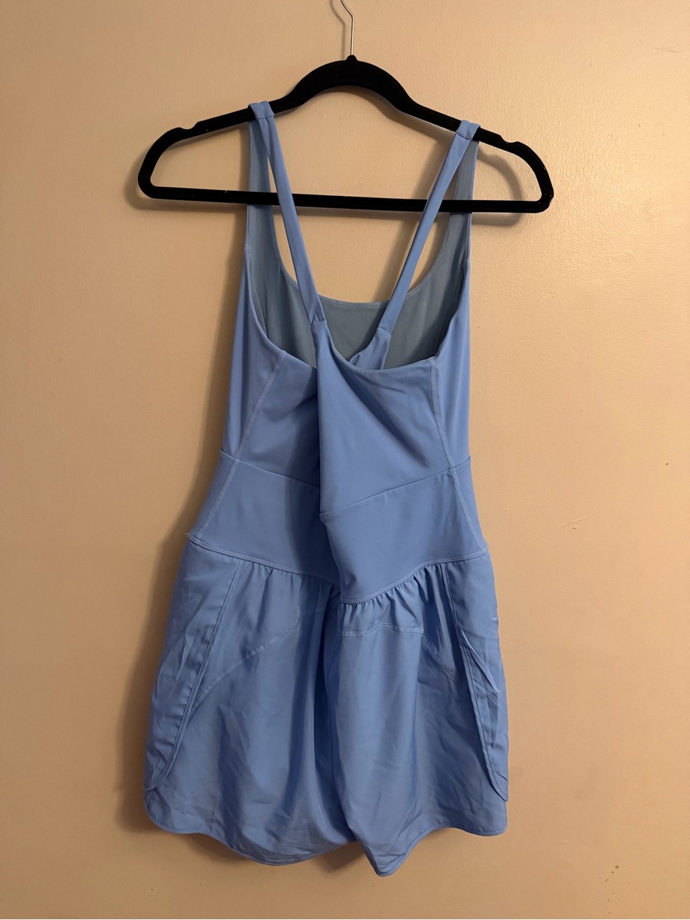 Sky Blue Keyhole Romper with Cross-Back Straps - Picture 3 of 5